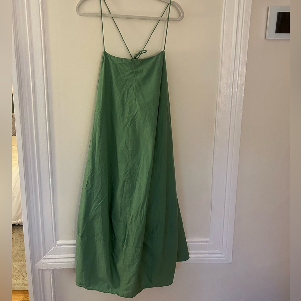 Free People Bubble Spaghetti Strap Maxi Dress in Green